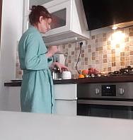 Petite Brunette Teen Girl Undressing And Teasing And Masturbating Pussy In The Kitchen On The Chair - PelisXXX.me